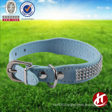 Hot sell real leather and PU leather rhinestone dog collar